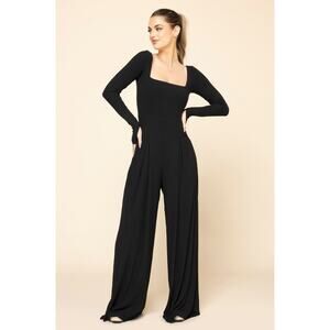 Popflex Go With The Flow Long Sleeve Jumpsuit - Black size Med Xtra Tall